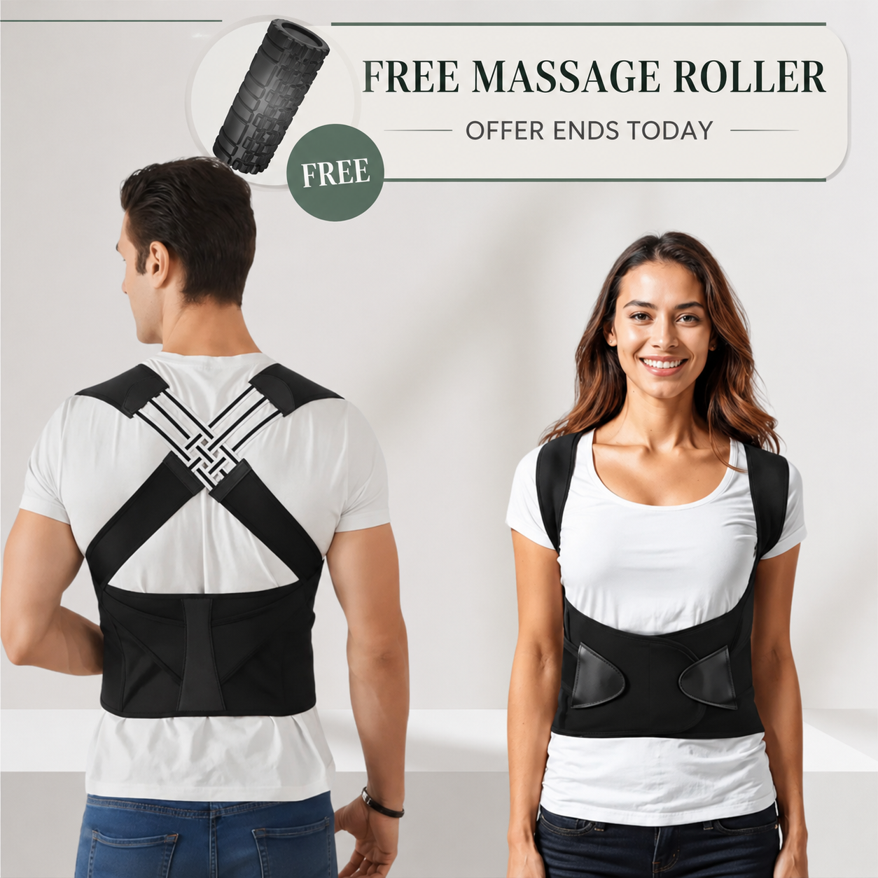 Rejuvex™ Posture Corrector — Adjustable Back Support Brace for Men & Women