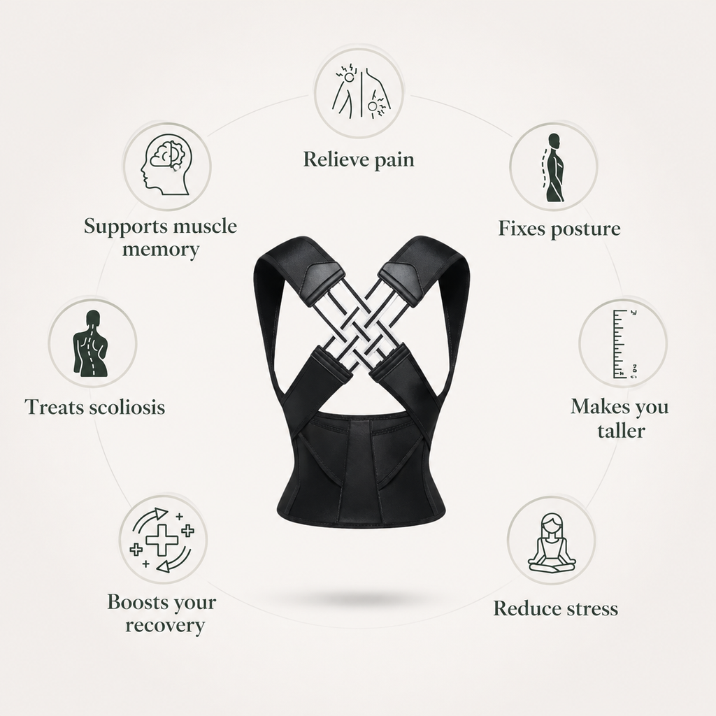 Rejuvex™ Posture Corrector — Adjustable Back Support Brace for Men & Women