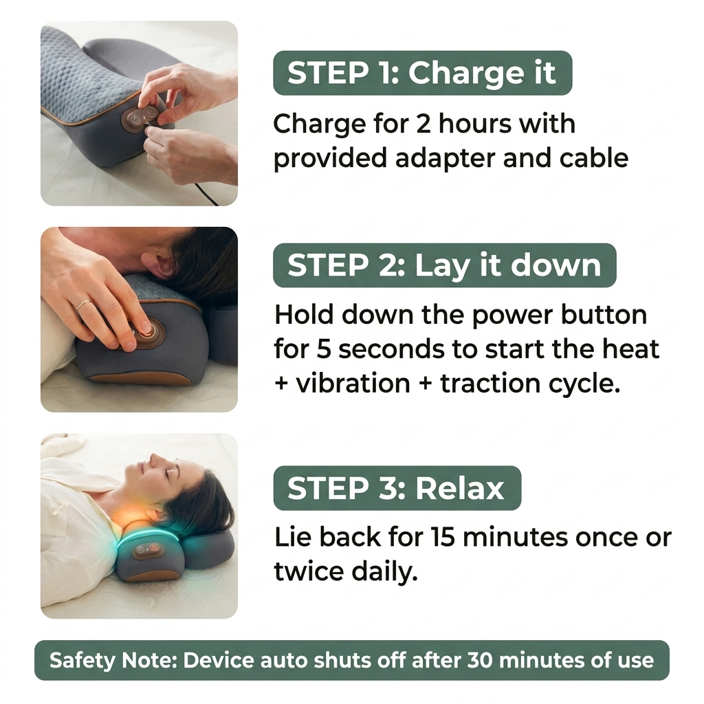 Rejuvex ReliefWave™ – Heated Neck Traction Pillow